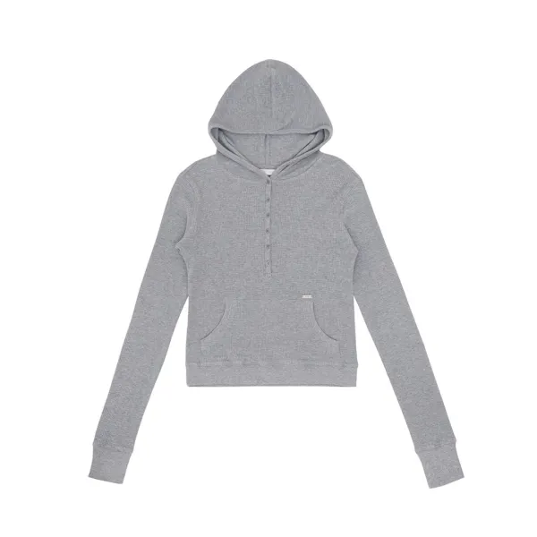 Hooded Long Sleeve Top (snow grey)