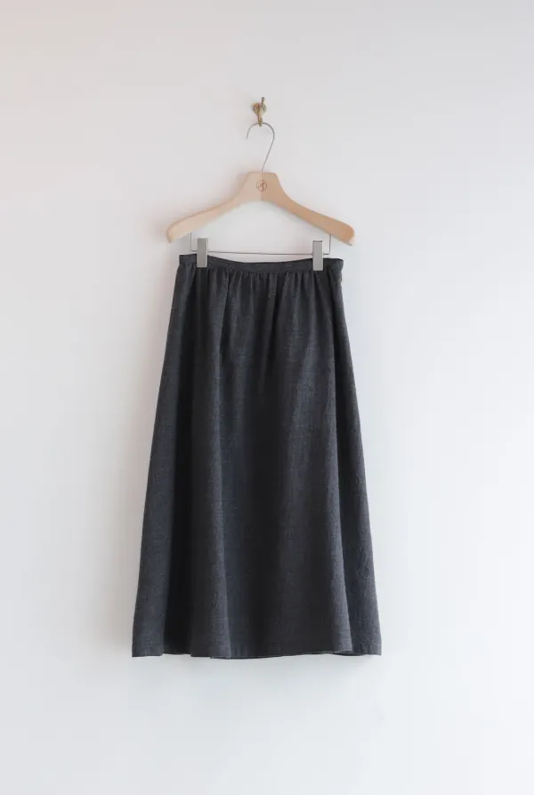 OLLY WOOL SKIRT ( DARK CHARCOAL )