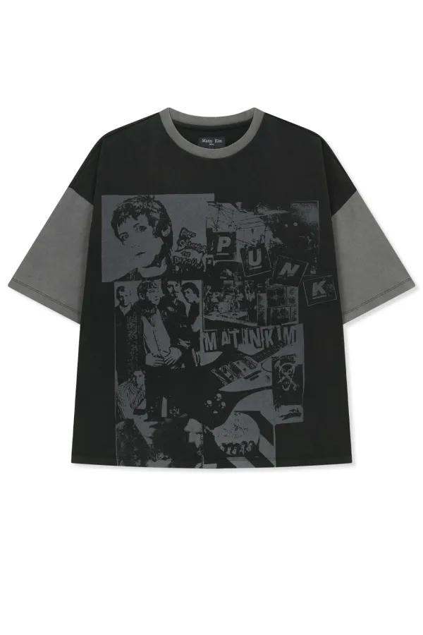 MATIN PUNK GRAFFITI TOP FOR MEN IN BLACK