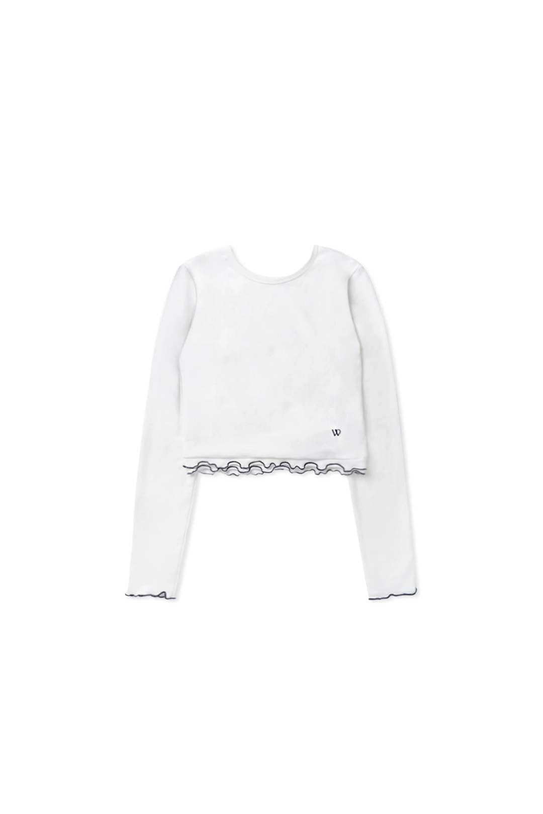위드아웃썸머 Frill crop t-shirt_ivory 상품 이미지 1
