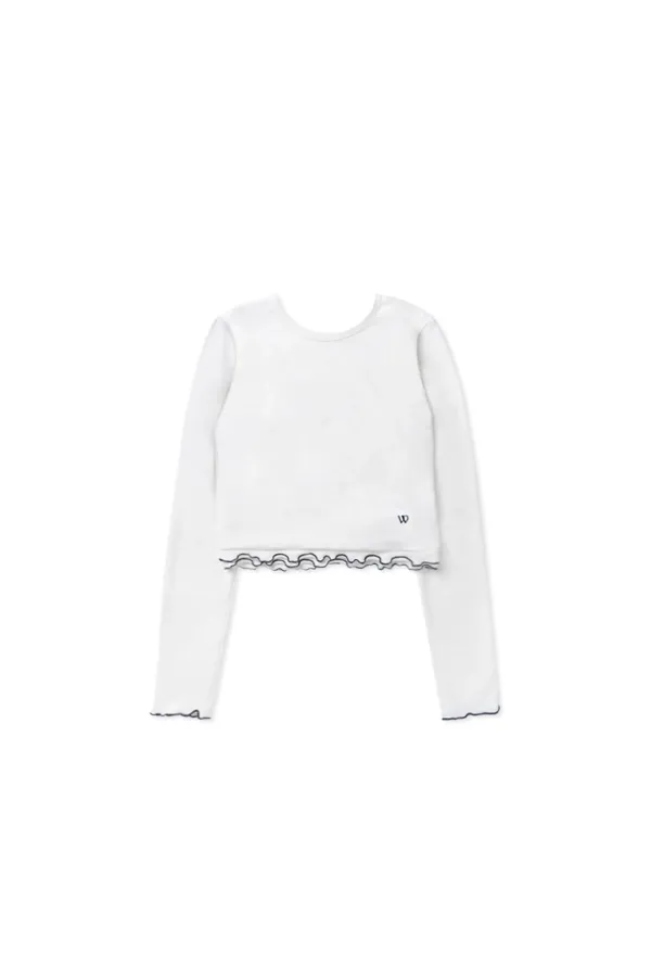 Frill crop t-shirt_ivory