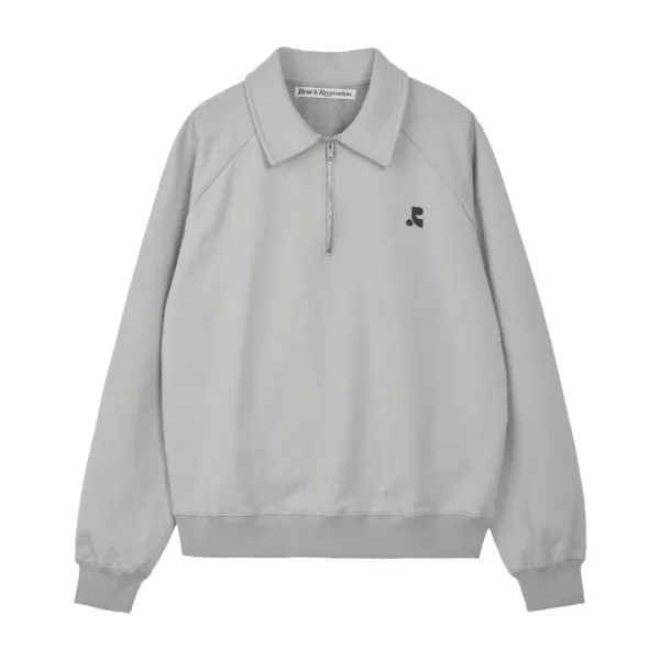 COLLAR RAGLAN SWEATSHIRT - GREY
