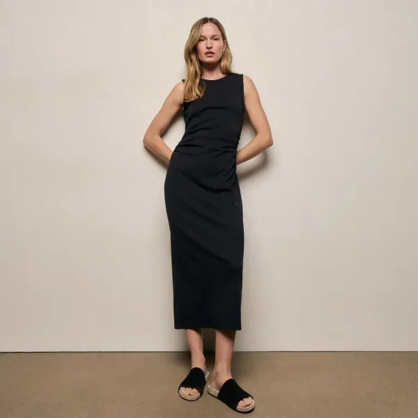 Cotton Jersey Tank Dress - Black