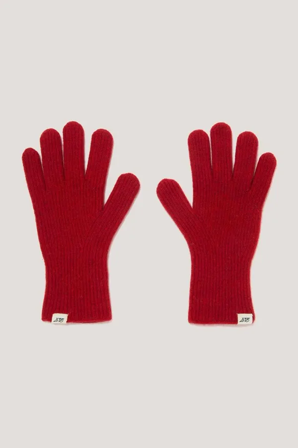 WHOLEGARMENT KNIT GLOVES RED