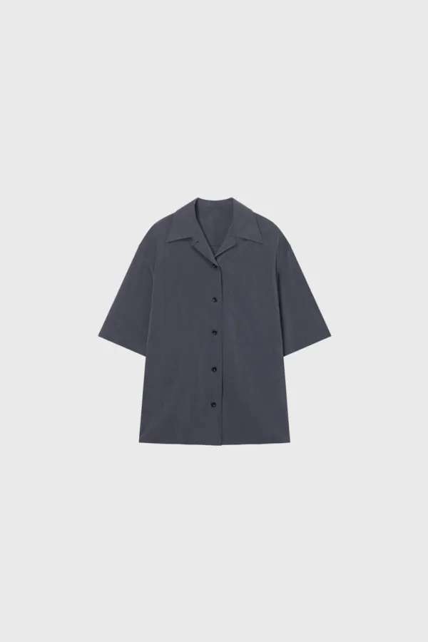Drapey Washed Shirt (Ivory / Dark Gray)