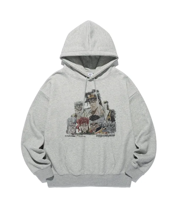 jojo's stardust crusaders hoodie [gray]