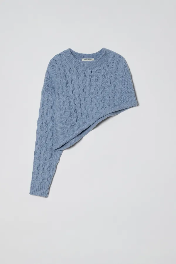 OBLIQUE FISHER KNIT TOP [BLUE]