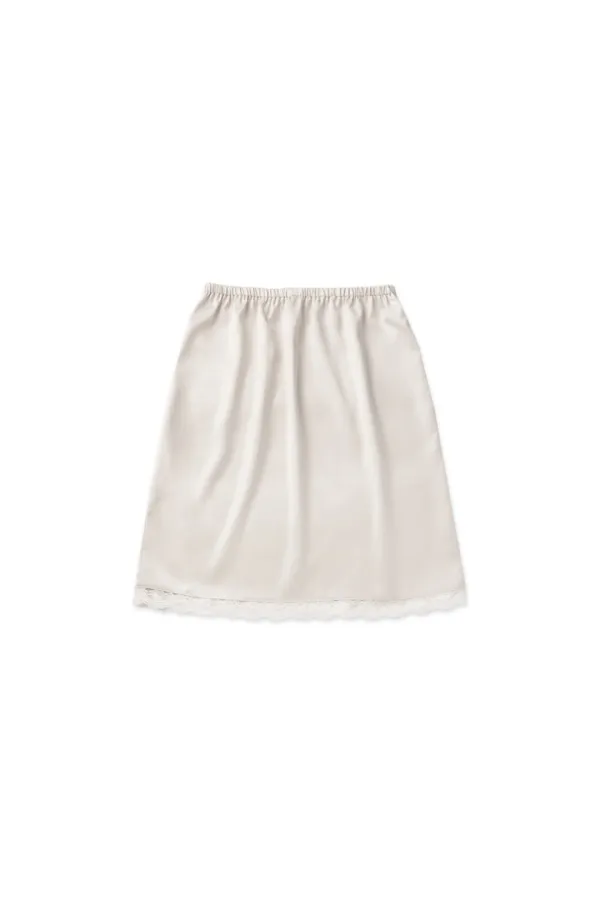 Satin midi skirt_ivory