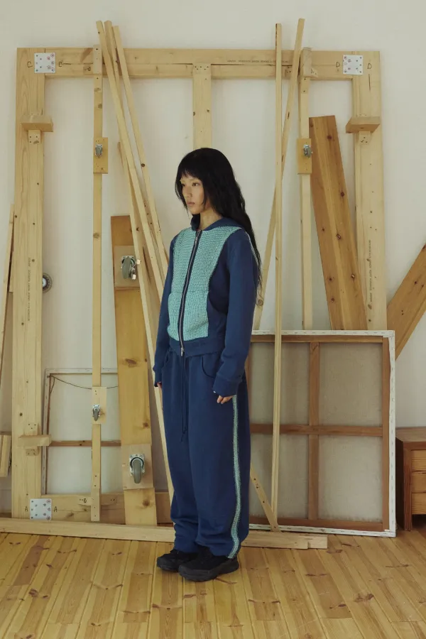 FABRIC BLOCK TRACK PANTS MAZARINE BLUE