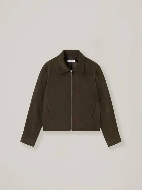 Mode suede jacket - Dark brown