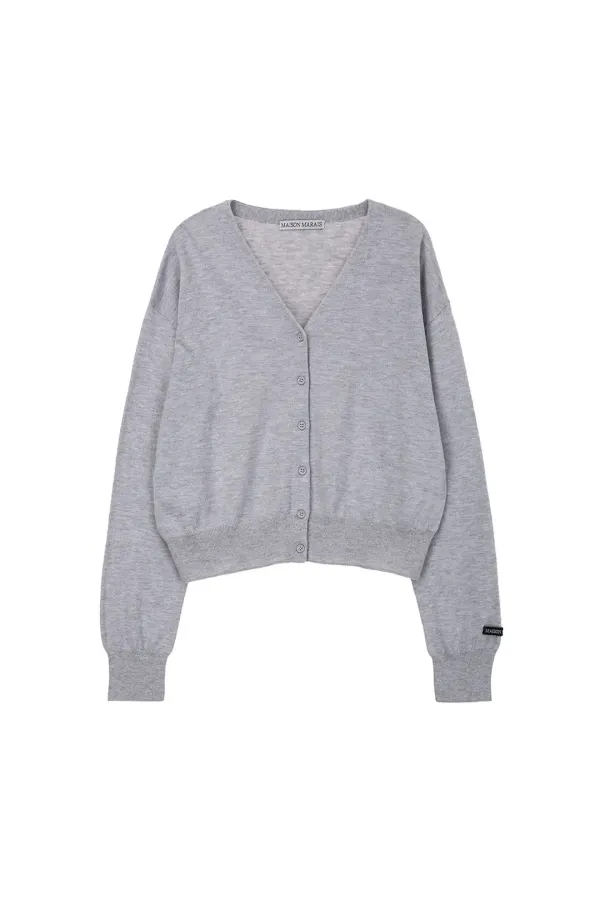 Cotton Silk Cardigan, Grey