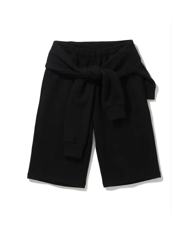 Tie bermuda pants - Black