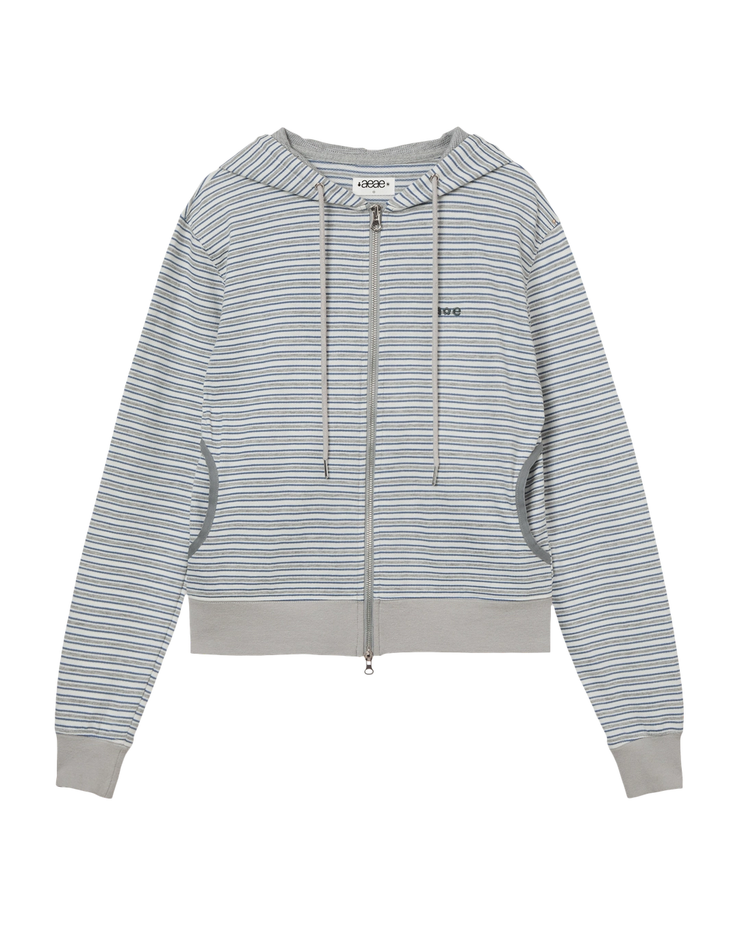 에이이에이이 STRIPE HOODIE ZIP UP [GREY] 상품 이미지 1