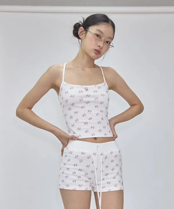 DOUBLE RIBBON PATTERN SLEEVELESS WHITE