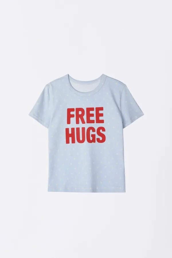 Free Hugs Tee Baby Blue