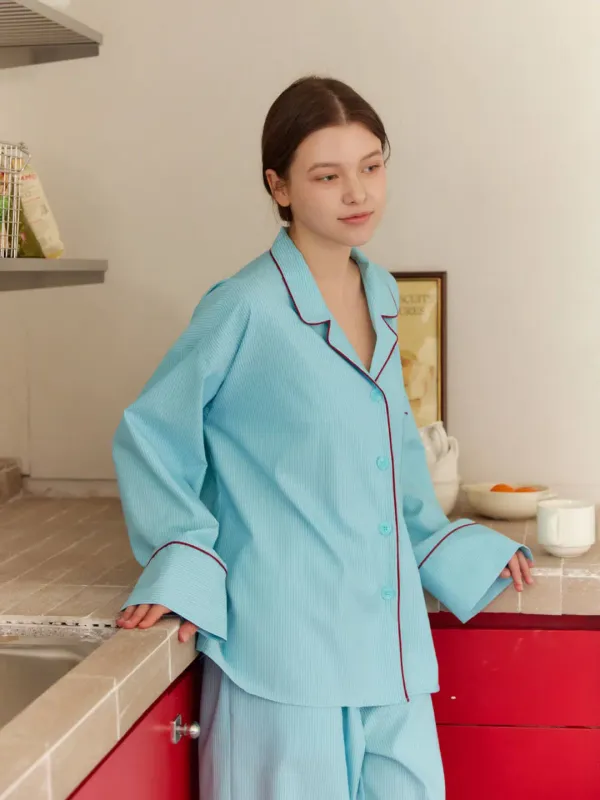 (UNI)ALL NIGHT PAJAMA SET / SKYBLUE