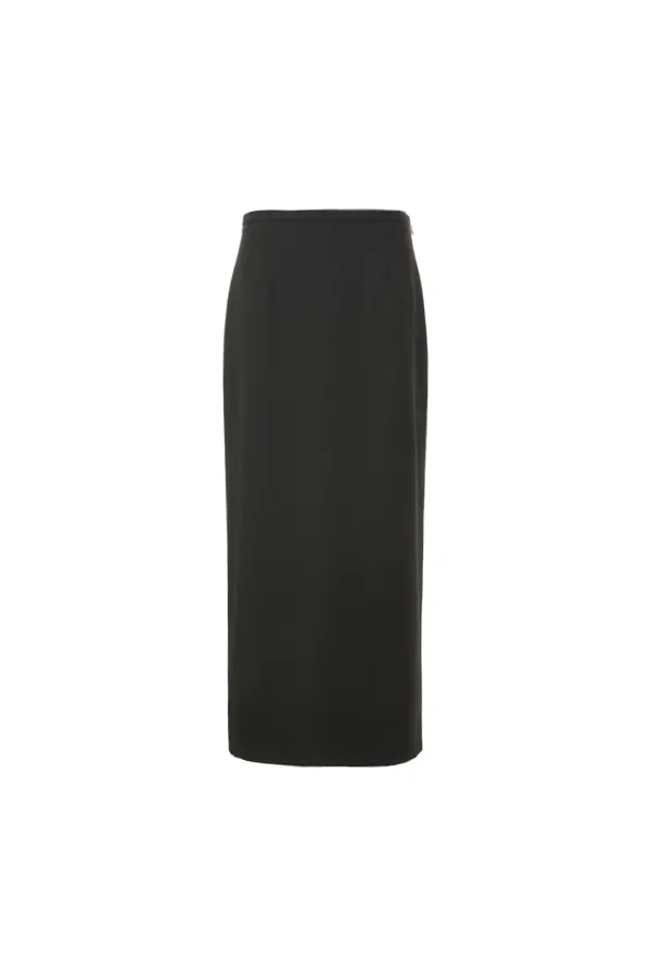 Clean Skirt In Wool Blend, Black