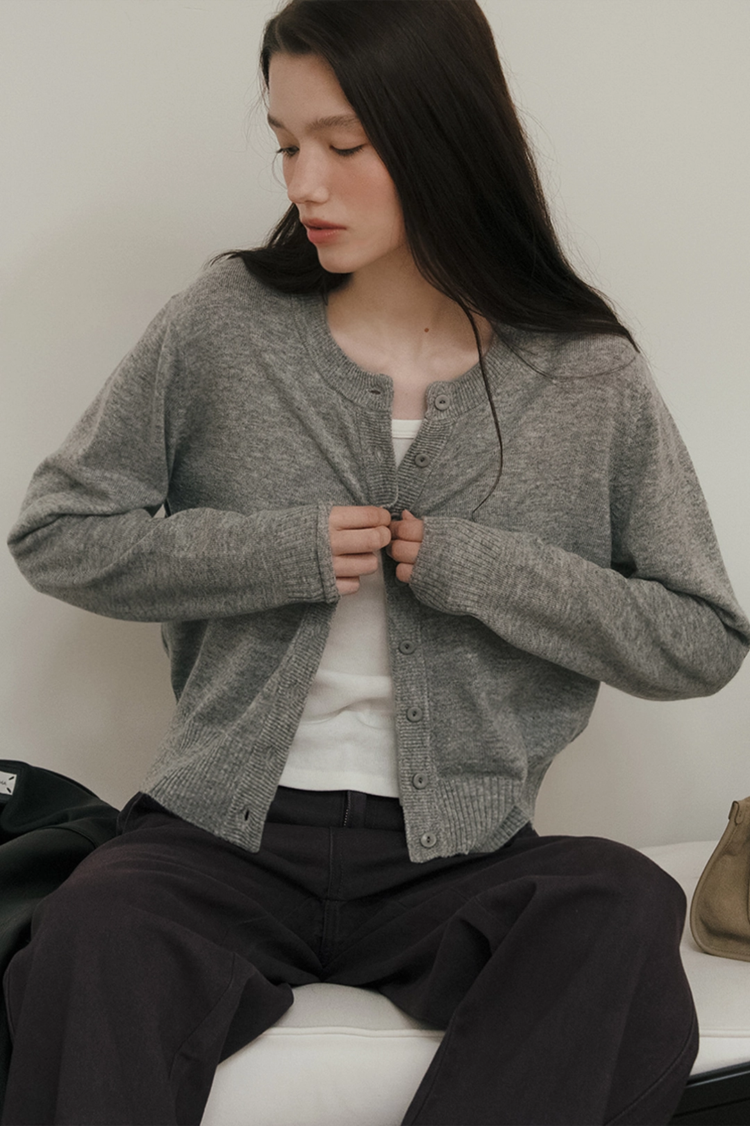 샤드라마 WOOL WRAP ROUND CARDIGAN [MELANGE GRAY] 상품 이미지 2