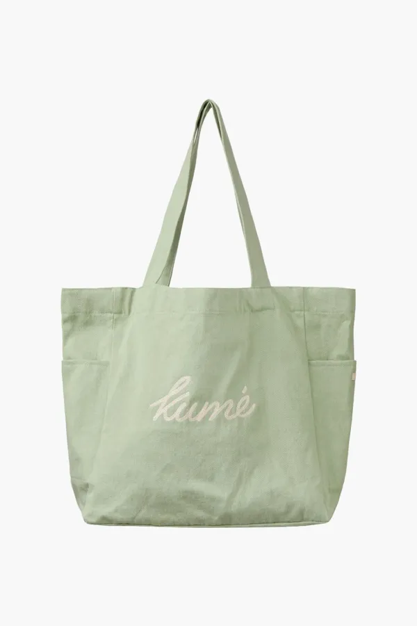 Logo Embroidered Canvas Bag, Mint