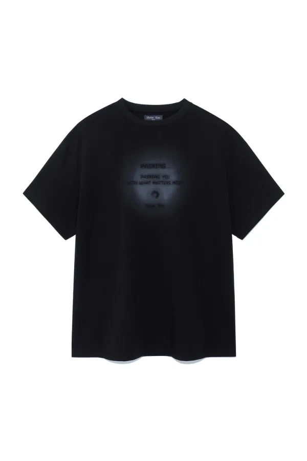 PAIRING LOGO PRINTING TOP FOR MEN IN BLACK