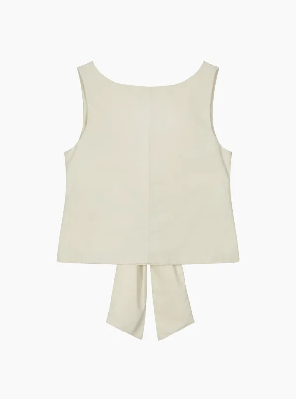 NYLON RIBBON BLOUSE (CREAM)