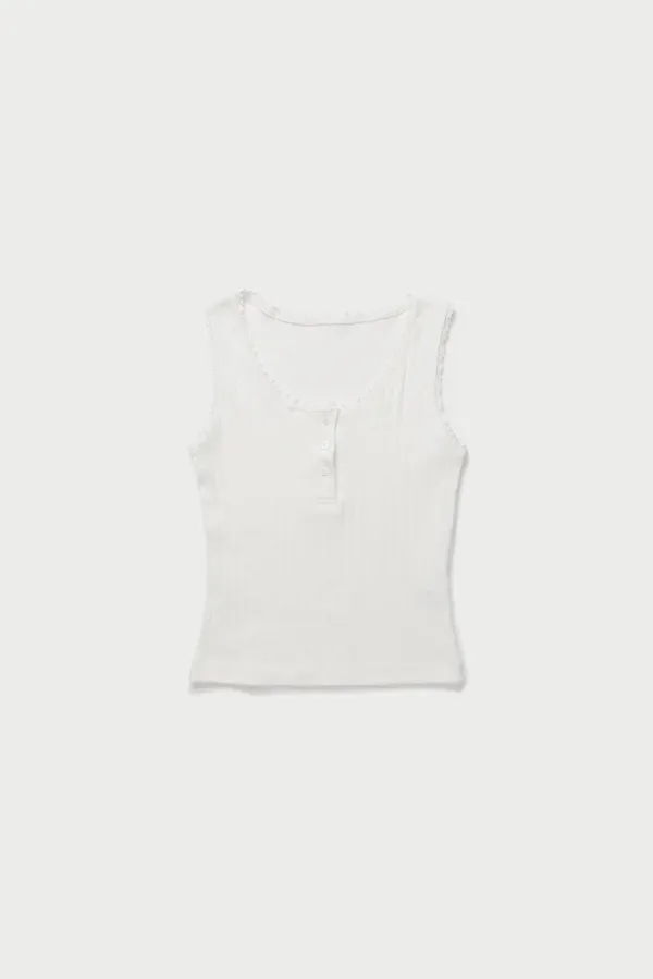 Button sleeveless top_white