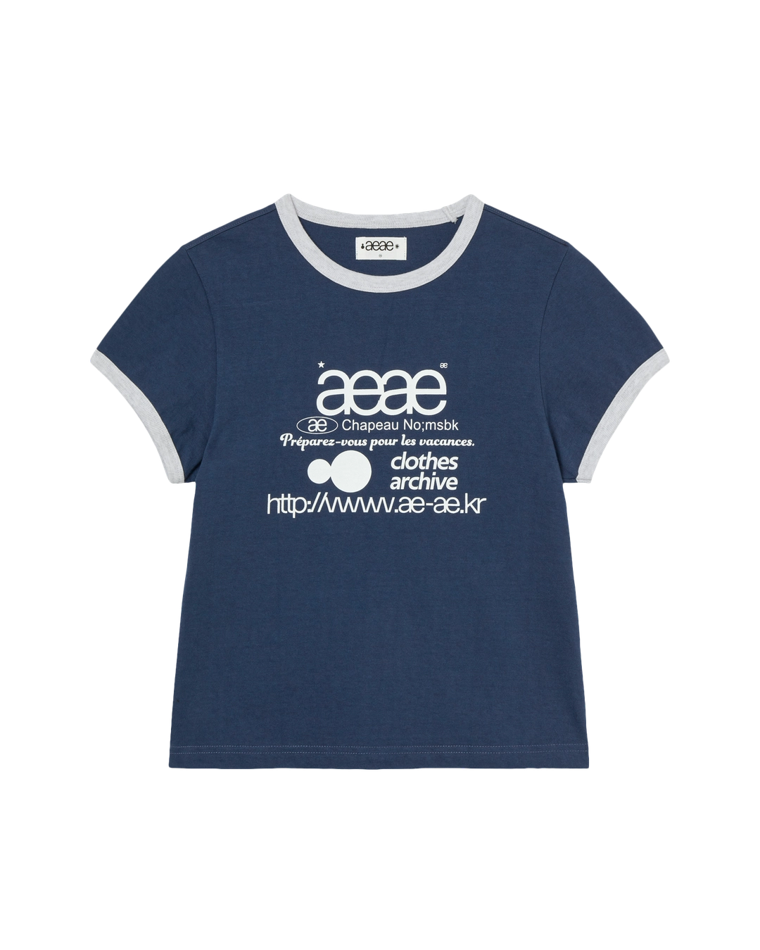 에이이에이이 WEB LOGO RINGER TEE [INDIGO] 상품 이미지 1