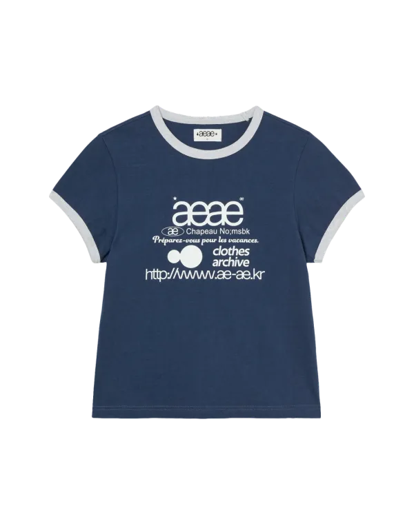 WEB LOGO RINGER TEE [INDIGO]