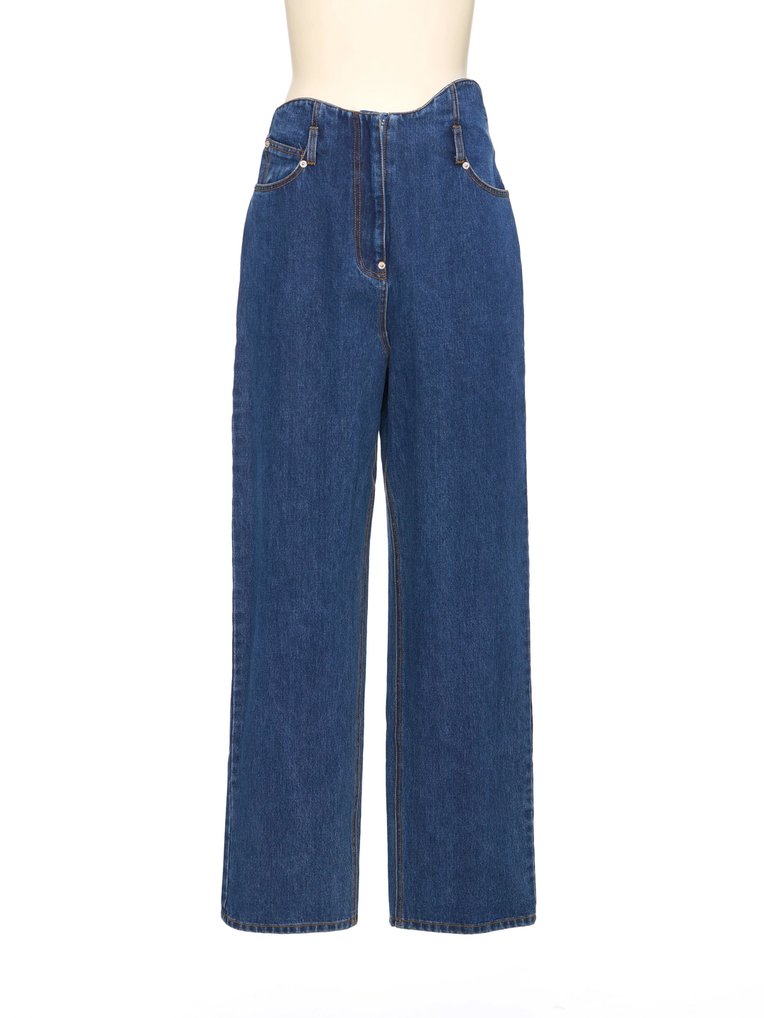 푸쉬버튼 SS26 BLUE WAVE LINE SEMI-WIDE JEANS 상품 이미지 1
