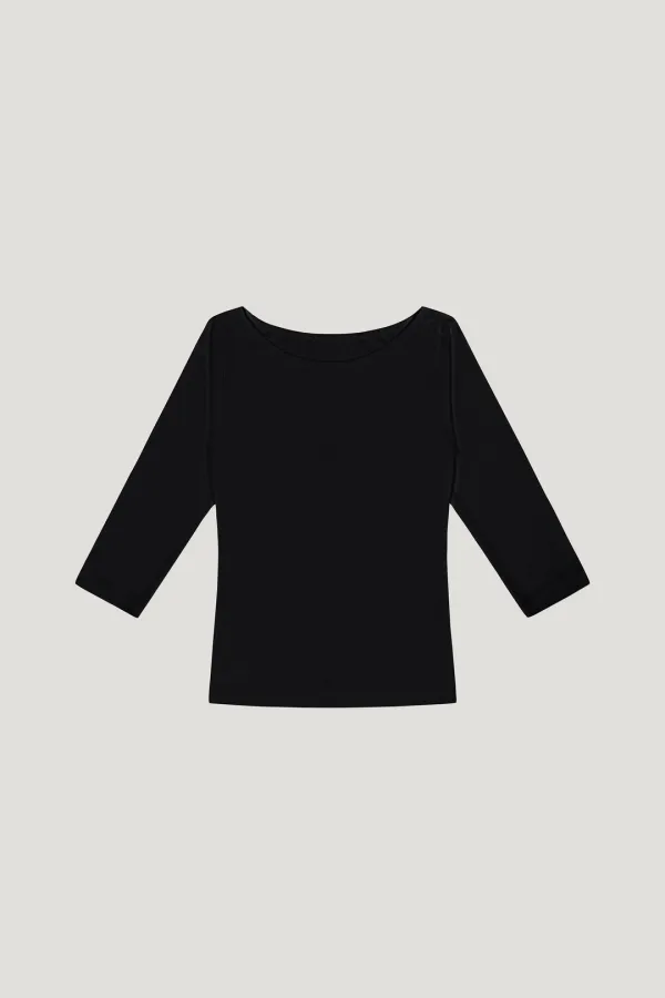 Boatneck 3/4 Tee (black)