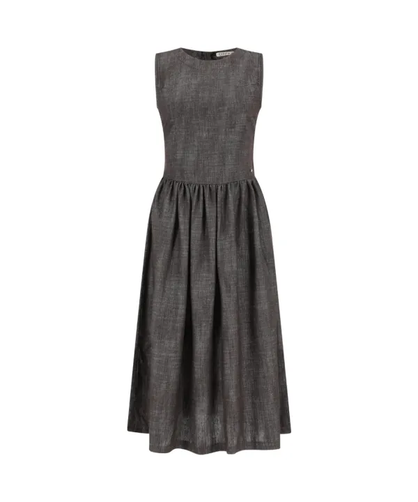ROUND CUT OUT DRESS BROWN