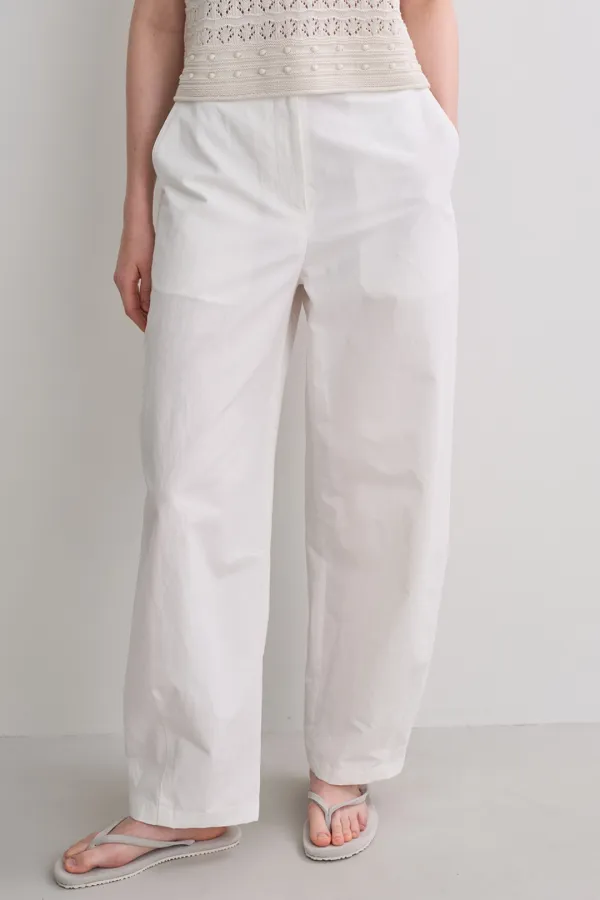 barrel linen blend pants (white)