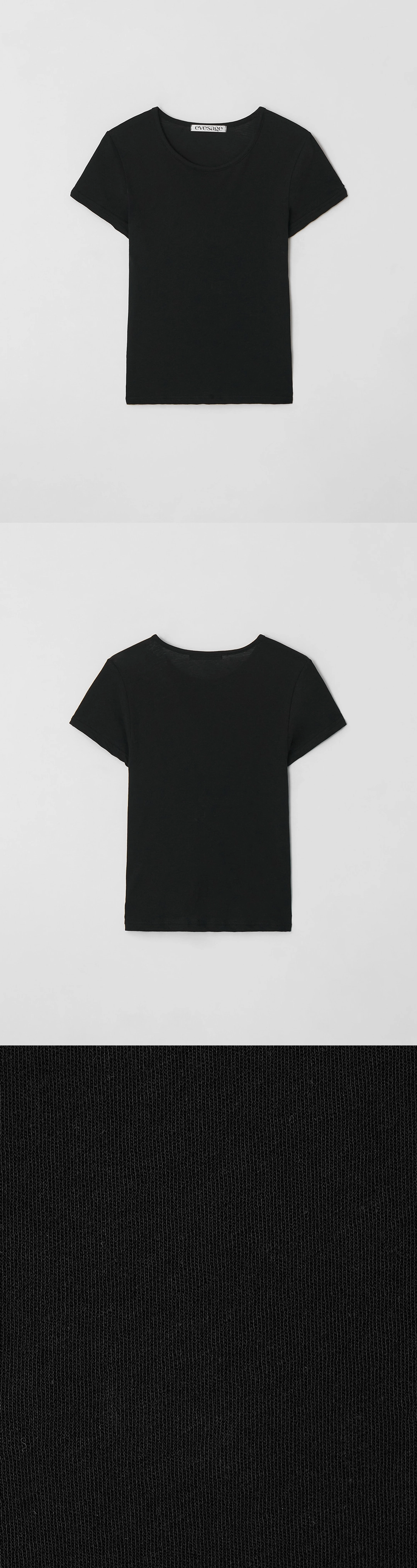 이브세이지 Summer half tee (Black) 상품 이미지 3