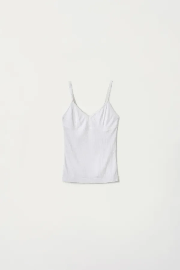 2ND / Lace trim cami top (White)