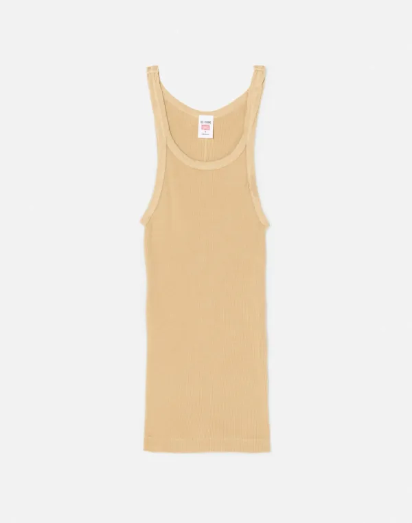 Hanes Ribbed Tank - Sand