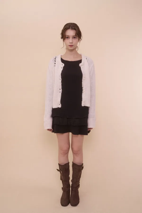 Lace boat neck dress