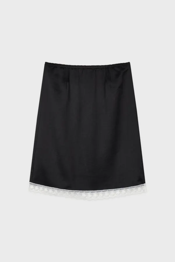 Lace Midi Skirt (Black)