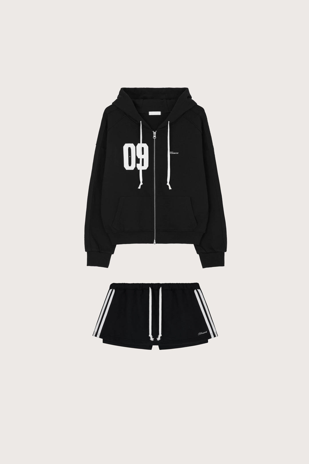 클리시어 09 Numbering Skirt Set, Black 상품 이미지 1
