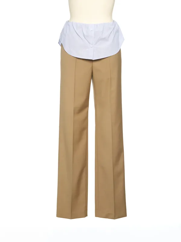 PS26 BEIGE SHIRT LAYERED PANTS