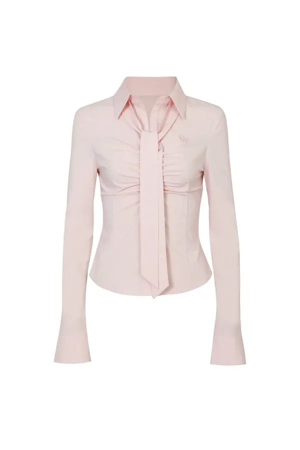 [닝닝 착용] VIVIAN SCARF SHIRT pink
