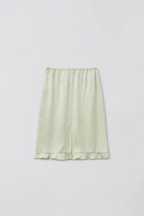 [2차 리오더] FRILL LAYERED SATIN SKIRT_CREAM