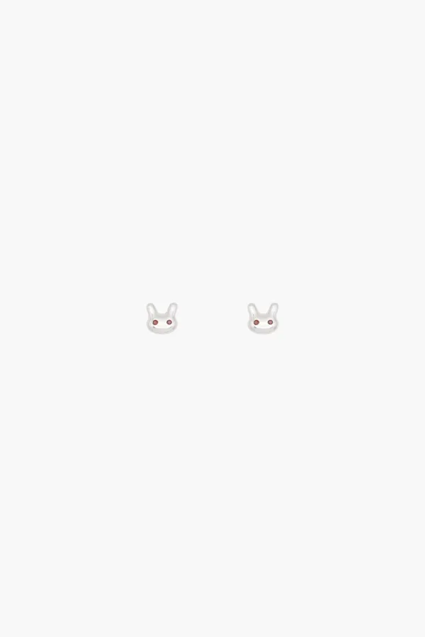 TERMINATOR BUNNY STUDS IN STERLING SILVER
