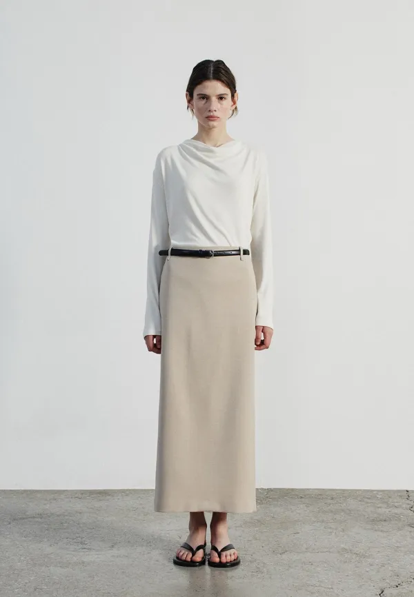 STANDARD FIT LONG SKIRT - BEIGE