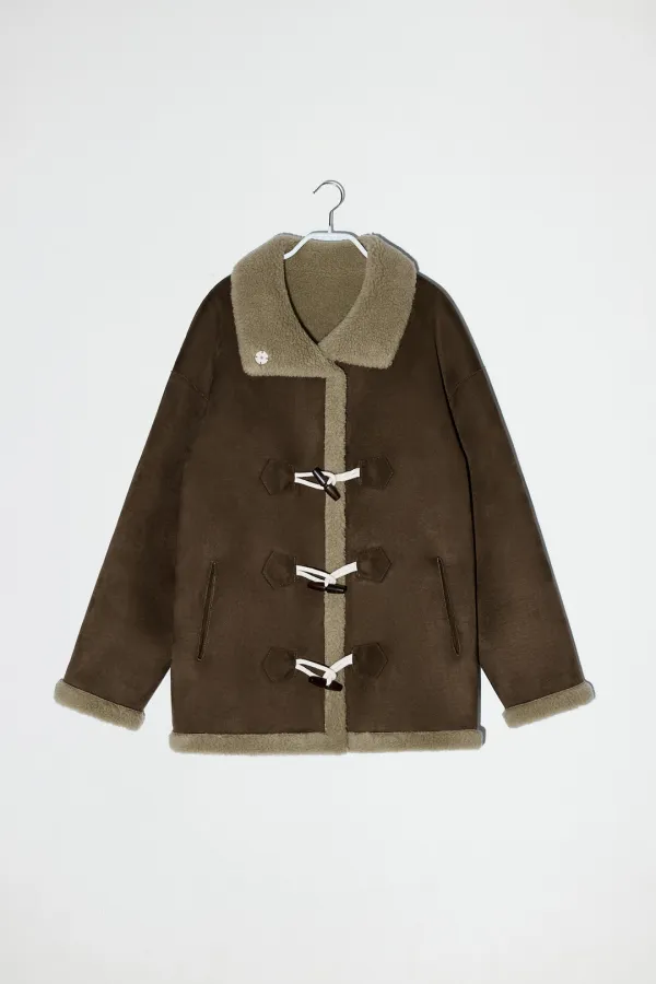 [2차 REORDER] REVERSIBLE MUSTANG WOOL COAT - BROWN