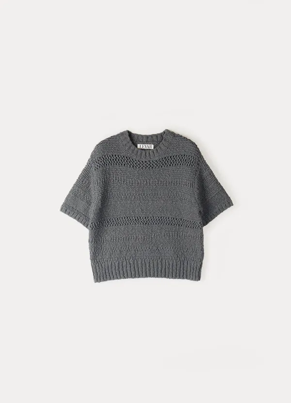Signature Cotton Round Knit - Charcoal