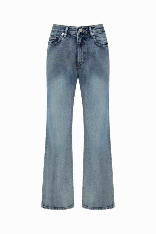 [기장선택]Semi Boot-cut Denim Pants[LMBEAU24DN4123-1]-Vintage Blue