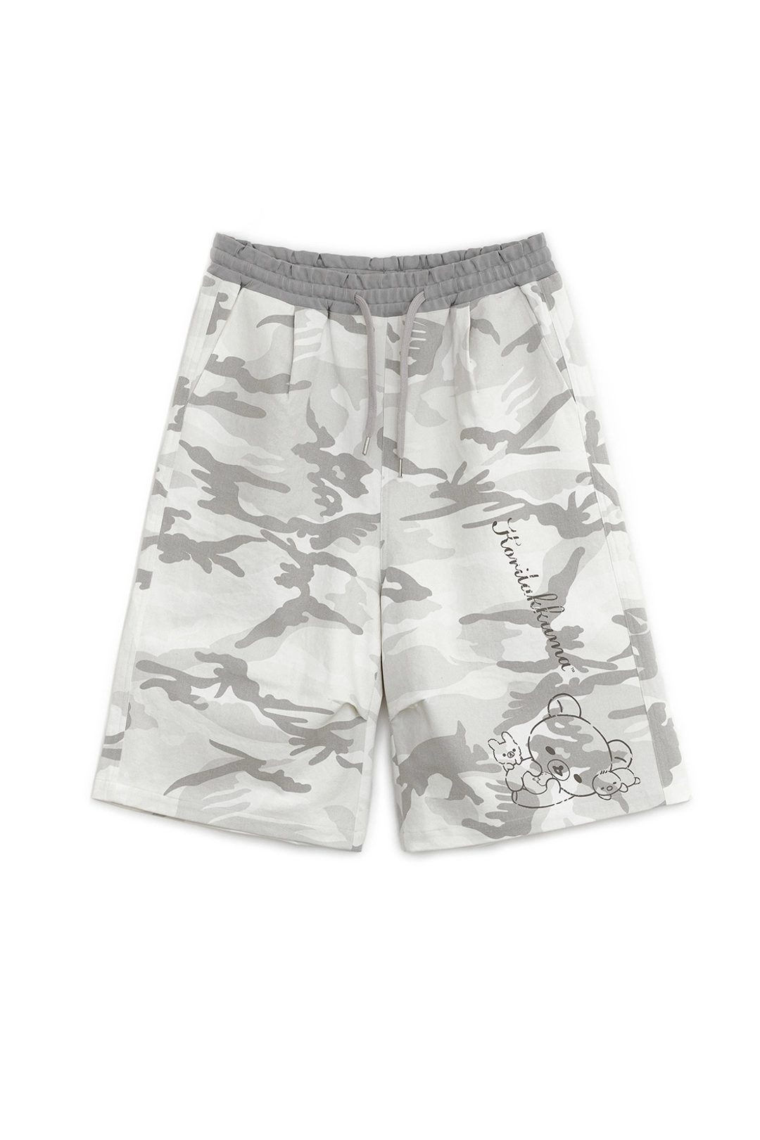 허그유어스킨 Camo Korilakkuma bermuda pants (Gray) 상품 이미지 1