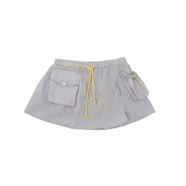 [4th] Drawstring Utility Skirt (space silver)