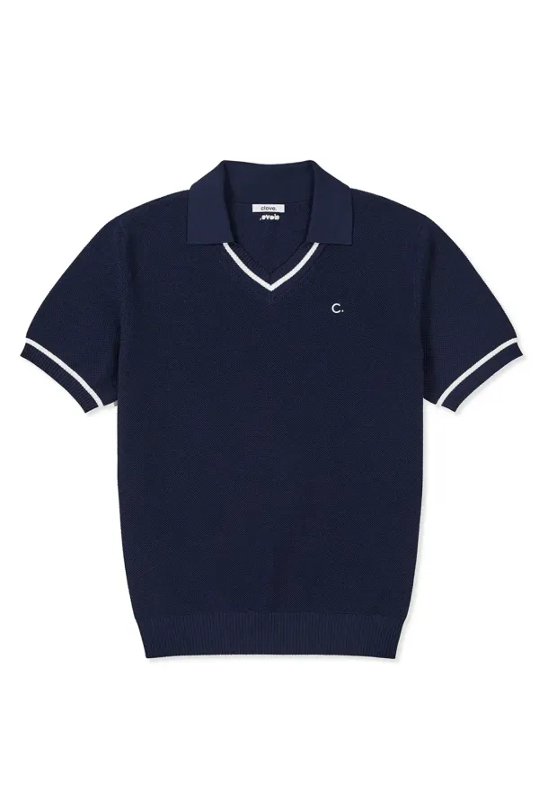 [24SS clove] Double Collar Pullover_Men (Navy)