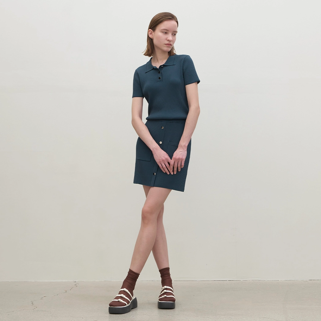 아뜰리에 나인 (SK-4928)FELLA RIBBED SET-UP MINI KNIT SKIRT 상품 이미지 2